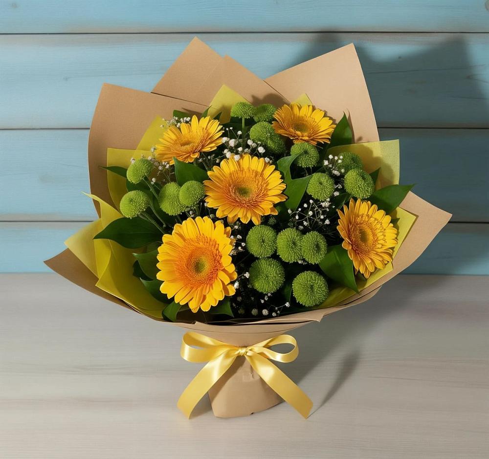Букет цветов из: Герберы и Хризантемы в Альметьевске