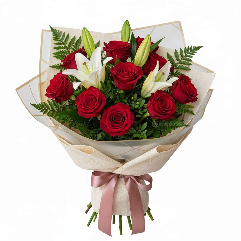 Букет цветов из: Лилии и Розы в Альметьевске