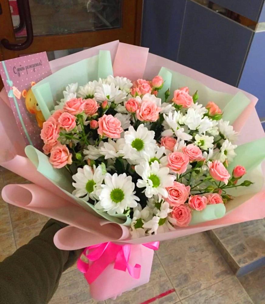 Букет цветов из: Розы и Хризантемы в Альметьевске