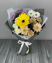 Букет цветов из:  Розы, Герберы и Хризантемы #REPLACE_PRED# Альметьевске