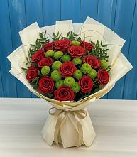 Букет цветов из:  Розы и Хризантемы #REPLACE_PRED# Альметьевске
