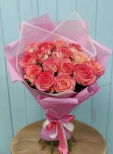 Букет 15 Розовых роз Равель #REPLACE_PRED# Альметьевске